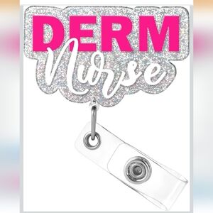 DERM Nurse ID Badge Reel Holder Retractable - Alligator Clip for Nursing